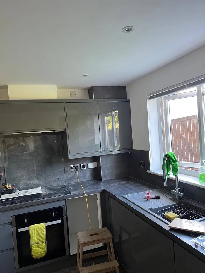 Kitchen before: boiler on the wall